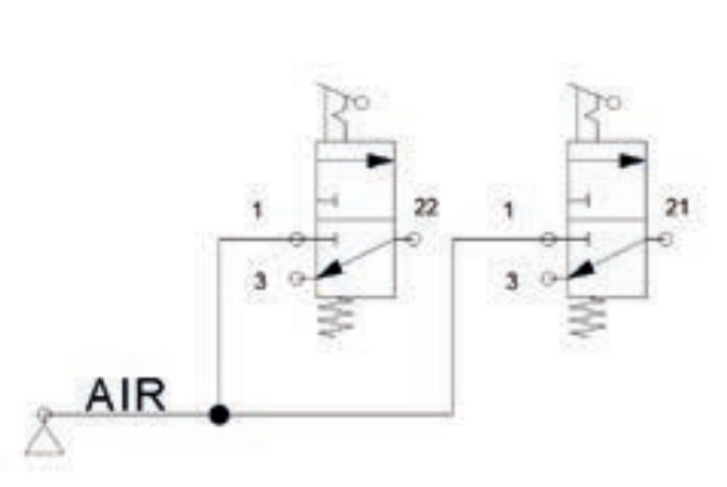 BUTTON AIR VALVES 2 WAY