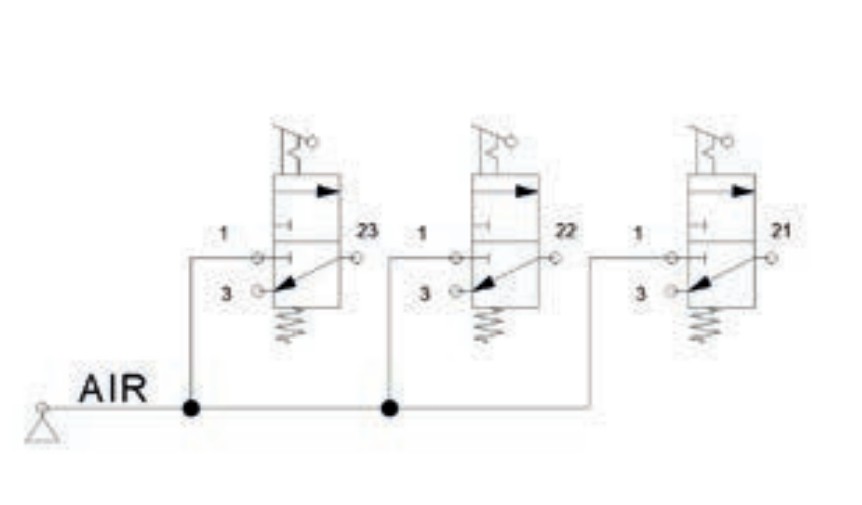 AIR VALVES BUTTON - 3 WAY