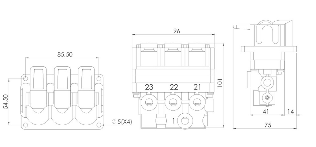AIR VALVES BUTTON - 3 WAY