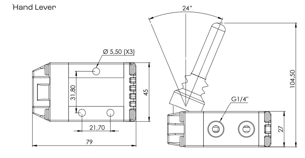 AIR VALVE HAND LEVER STICK